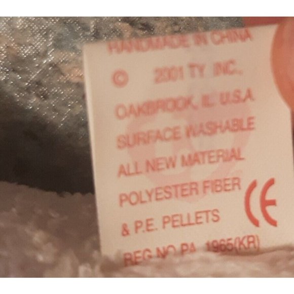 Cupid the Valentines Day Dog Ty Beanie Baby  Heart over  Eye Retired 2001 - Picture 9 of 13